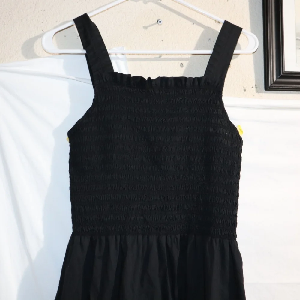 Everlane Black Cotton Smock Dress Long - Picture 11 of 15